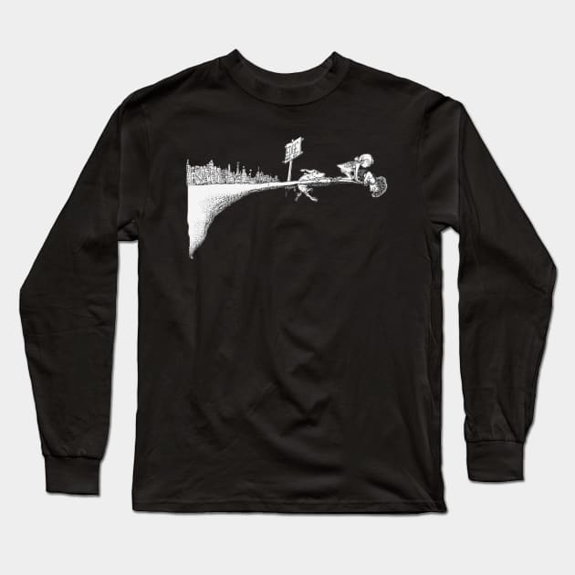 Where the Sidewalk Ends Long Sleeve T-Shirt by Distancer